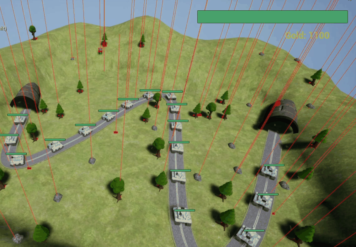 Line trace Blueprint for terrain-aware environment scattering